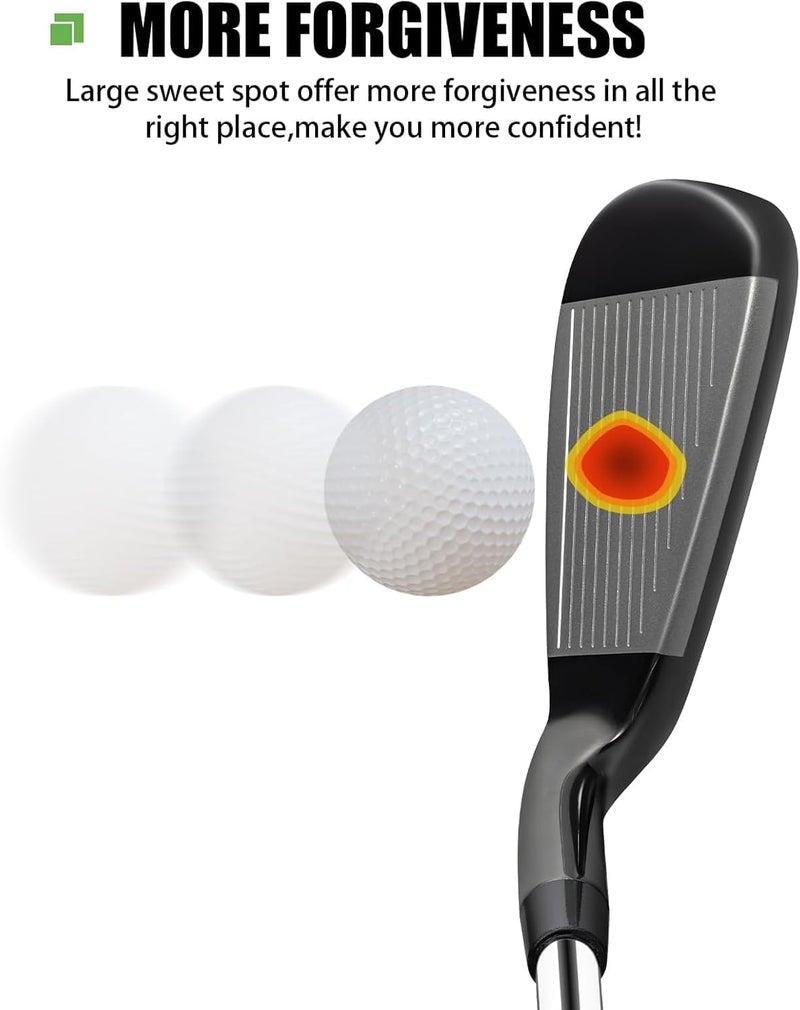 MAZEL Men Golf Iron Set (9PCS) or 1,2,3,4,5,6,7,8,9,Pitching Wedge,Sand Wedge with Steel Shafts for Right Handed Golfers - Image 3